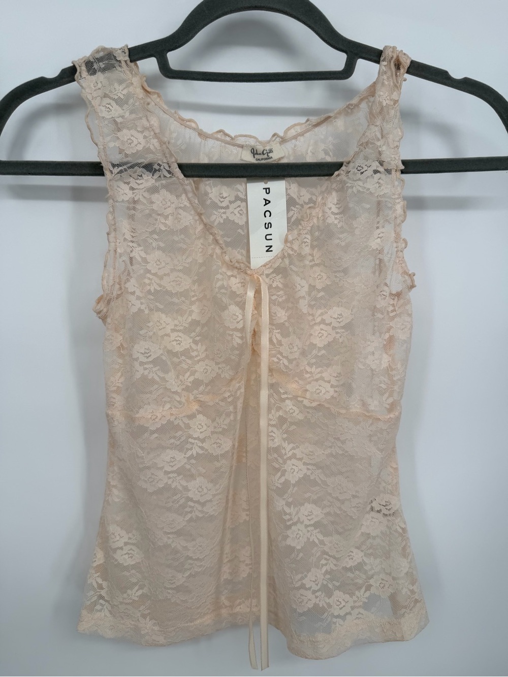 PacSun Women's Lace Tank Top - Blush Pink